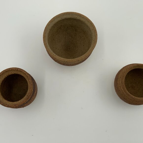 Set of 3 Artist Signed "Terry" Pottery Stoneware Planters Navajo Southwest - Picture 3 of 5